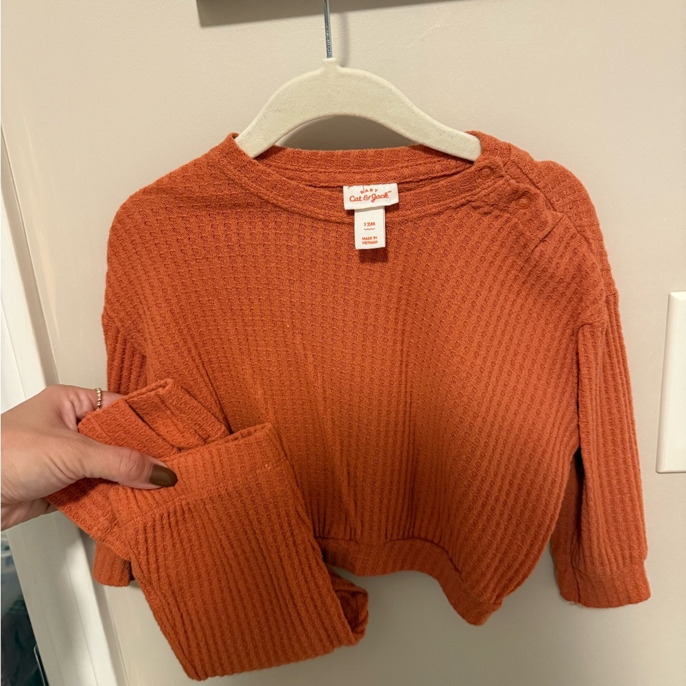 Cat & Jack Orange Crew Neck Sweater